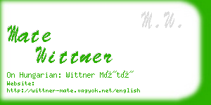 mate wittner business card